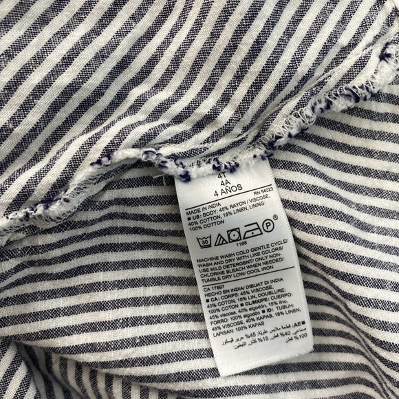 Pre-Owned Old Navy Toddler Linen-Blend Striped Dress – Size 4T - Picture 4 of 5